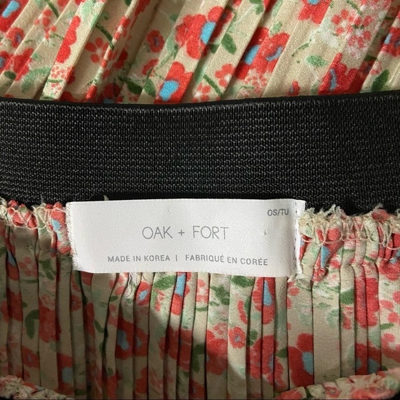 oak + Fort micro floral print pleated midi skirt One Size - Picture 2 of 8